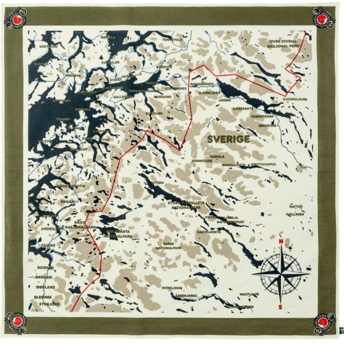 Pañuelo con mapa clásico sueco Pañuelo con mapa clásico sueco